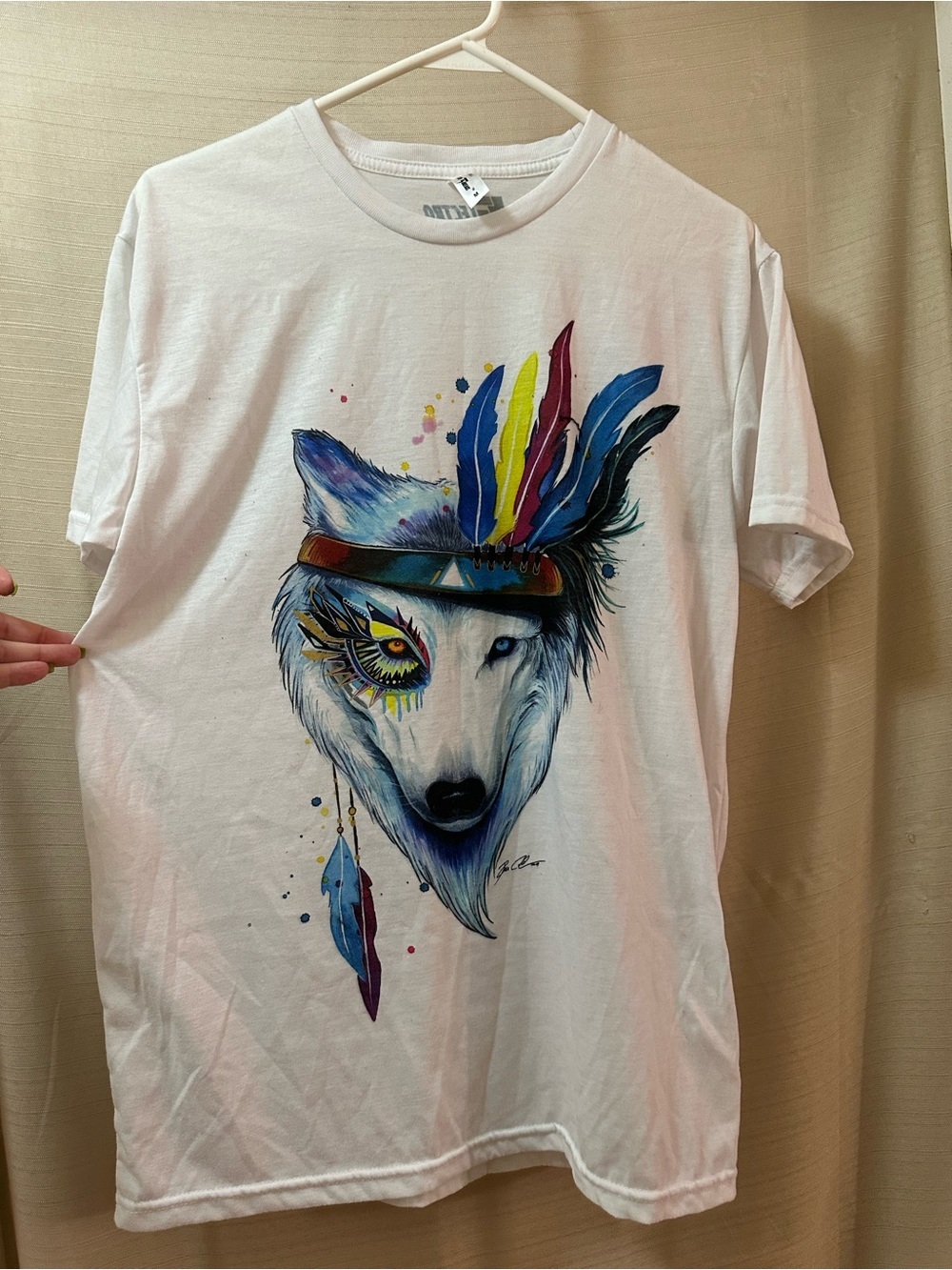Electro Threads Wolf Graphic T Shirt Mens Medium Boho Festival Streetwear